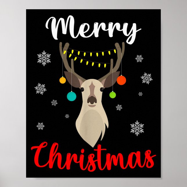 Reindeer Christmas Merry Christmas  Poster (Front)