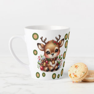 Reindeer Christmas Mug with Your Name-Latte Mug