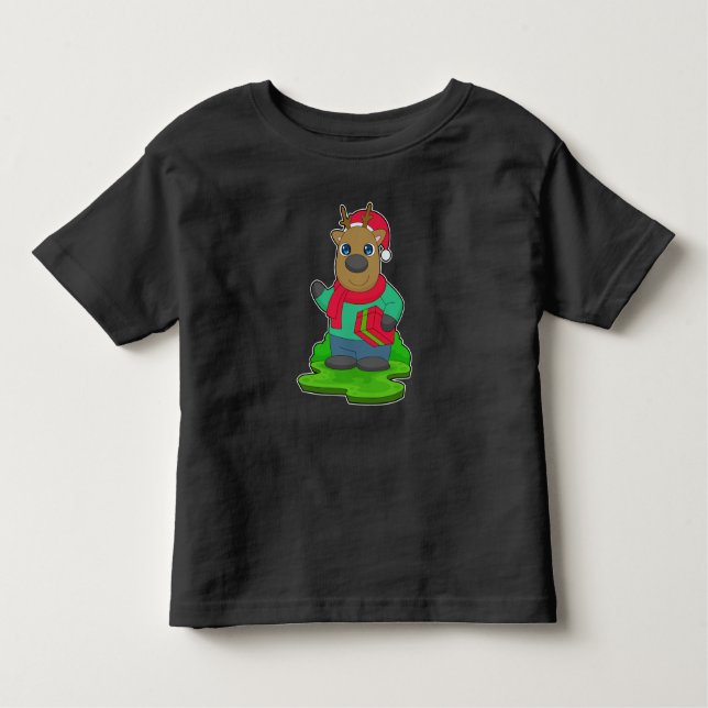 Reindeer Christmas Package Toddler T-Shirt (Front)