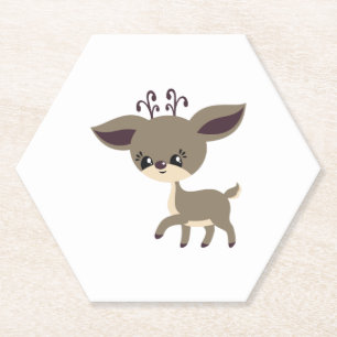 Reindeer Christmas Paper Coaster
