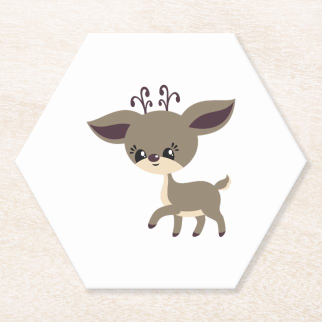 Reindeer Christmas  Paper Coaster (Front)