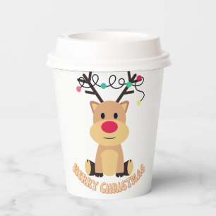 Reindeer Christmas Paper Cups