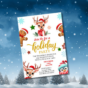  Reindeer Christmas Party Invitation