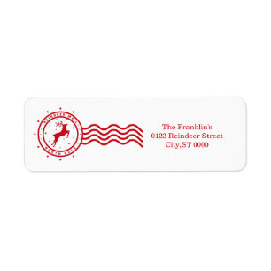 Reindeer Christmas  Return Address Label