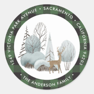 Reindeer Christmas Return Address Labels