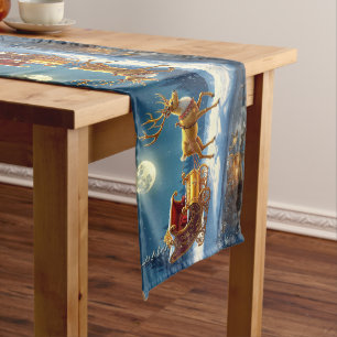 Reindeer Christmas Sleigh Table Runner