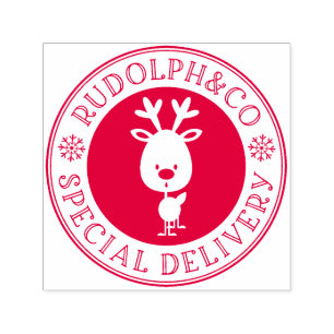 Reindeer Christmas Special Delivery Self-inking Stamp