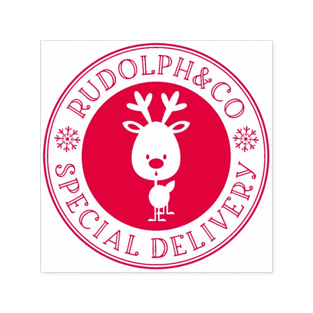 Reindeer Christmas Special Delivery Self-inking Stamp (Design)
