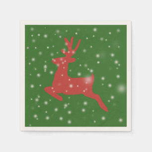 Reindeer Christmas Standard Cocktail Paper Napkins