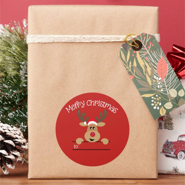 Reindeer Christmas Sticker (Holiday)