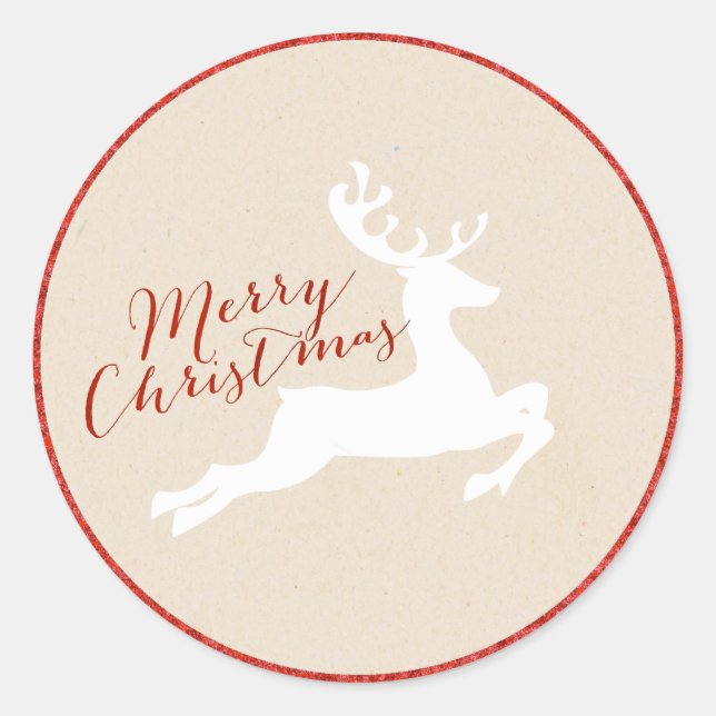 Reindeer Christmas Sticker (Front)