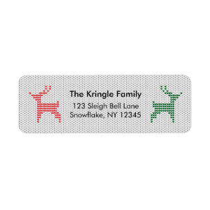 Reindeer Christmas Sweater Return Address Label
