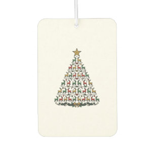 Reindeer Christmas Tree Vintage Engraving Shirt_1 Car Air Freshener