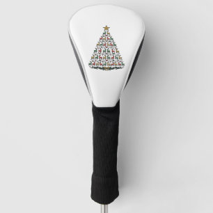 Reindeer Christmas Tree Vintage Engraving Shirt_1 Golf Head Cover