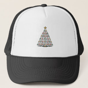 Reindeer Christmas Tree Vintage Engraving Shirt_1 Trucker Hat