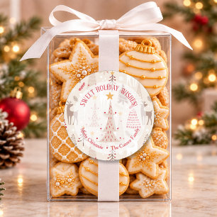 Reindeer Christmas Trees Homemade Holiday Baking Classic Round Sticker