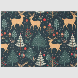Reindeer Christmas Trees Ornaments Christmas Tissue Paper