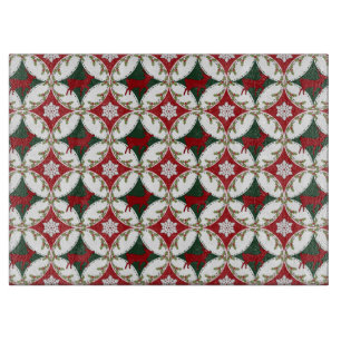 Reindeer Circles-1-15x11 GLASS CUTTING BOARD