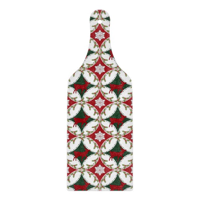 Reindeer Circles-1-CUTTING BOARD PADDLE (Front)