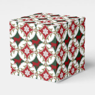 Reindeer Circles-1-PARTY FAVOR BOX, square box
