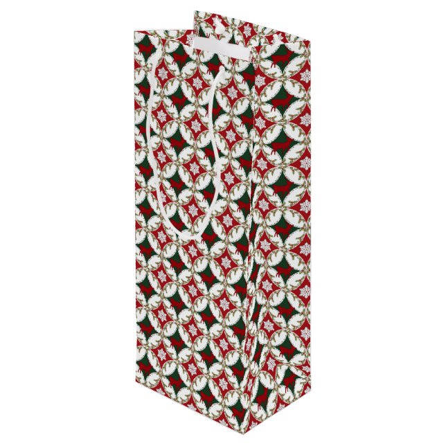 Reindeer Circles 1-WINE GIFT BAG (Back Angled)