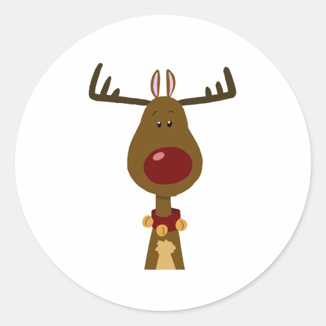 Reindeer Classic Round Sticker (Front)