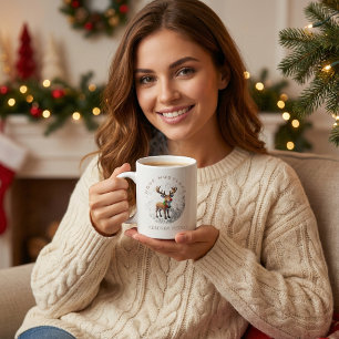 Reindeer coffee mugs cartoon cute typography