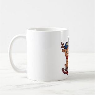 Reindeer Courier Christmas Parcel Delivery Coffee Mug
