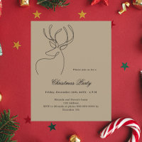 Reindeer craft beige Christmas Party invitation