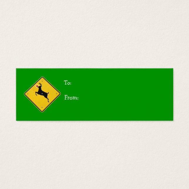 Reindeer Crossing Gift Tag (Front)