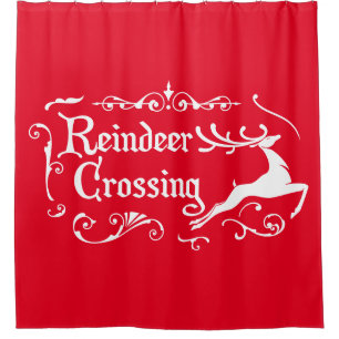 Reindeer Crossing Shower Curtain