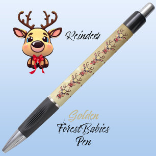 Reindeer Cute Funny Xmas Deer w/ Antlers Gold 🦌