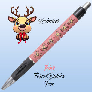Reindeer Cute Funny Xmas Deer w/ Antlers Pink🦌
