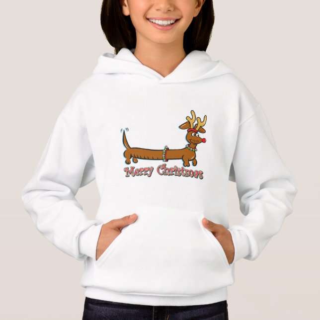 Reindeer Dachshund Merry Christmas (Front)