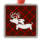 Reindeer Dachshund on red plaid