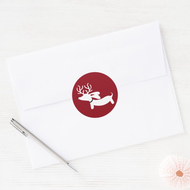Reindeer Dachshund Wiener Dog Envelope Seal (Envelope)