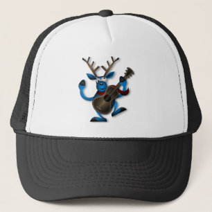 Reindeer Dancing Guitar Instrument Christmas Noel. Trucker Hat