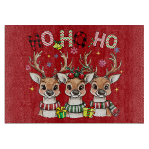 Reindeer Decorative Glass Cutting Board