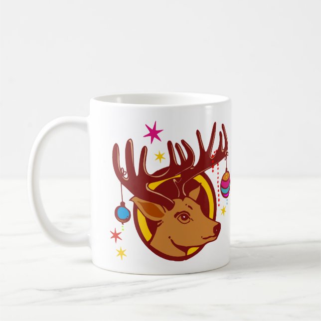 Reindeer / Deer / Christmas Coffee Mug (Left)