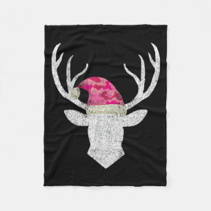 Reindeer Deer Nk Camo Santa Hat Christmas Pajama H Fleece Blanket