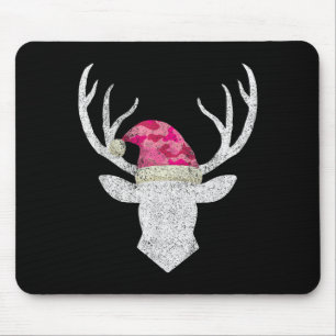 Reindeer Deer Nk Camo Santa Hat Christmas Pajama H Mouse Pad