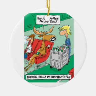Reindeer DO know how to fly! Ceramic Tree Decoration