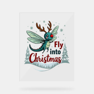 Reindeer Dragonfly Acrylic Sign