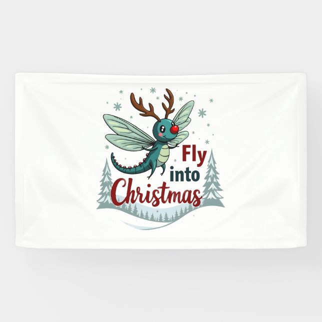 Reindeer Dragonfly Banner (Horizontal)