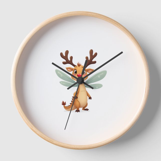 Reindeer Dragonfly Clock (Front)