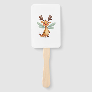 Reindeer Dragonfly Hand Fan