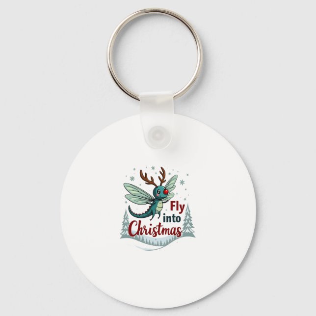 Reindeer Dragonfly Key Ring (Front)