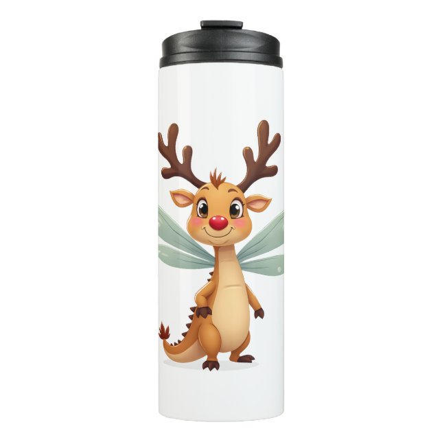 Reindeer Dragonfly Thermal Tumbler (Front)
