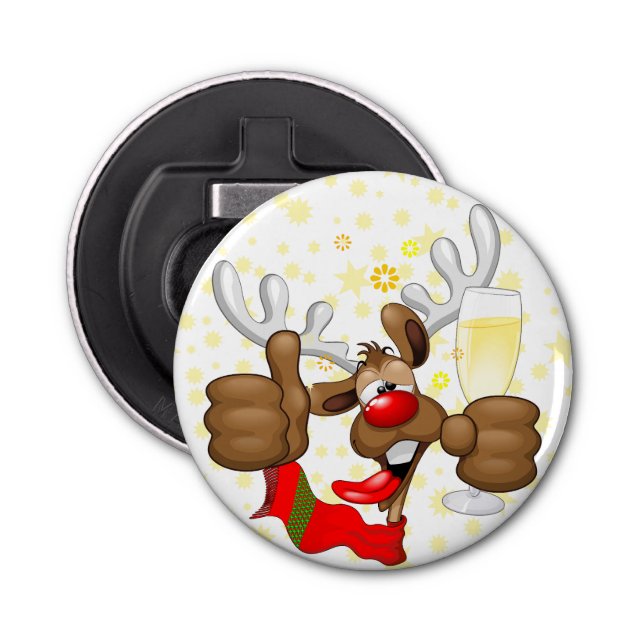 Reindeer Drunk Funny Christmas Character Bottle Opener (Front)