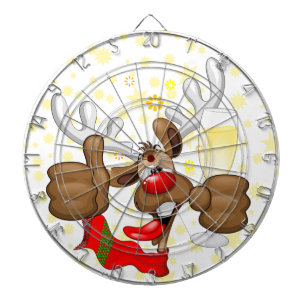 Reindeer Drunk Funny Christmas Character Dartboard